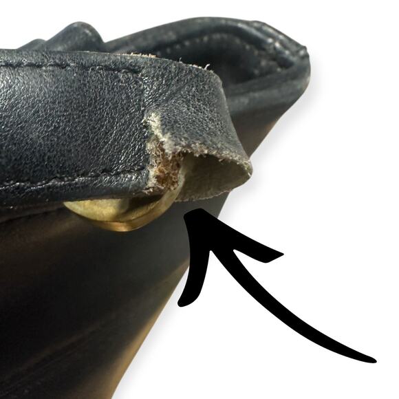 VINTAGE 90s COACH Tribeca Black Leather Bucket Bag Shoulder Purse J8P 9098 - Picture 9 of 9